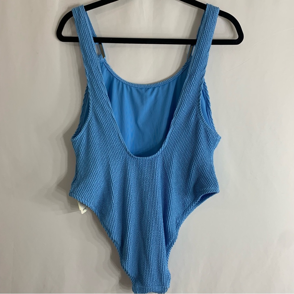NEW Aerie Shimmery Crinkle Birthday Scoop Cheekiest One Piece Swimsuit, size XL - Picture 10 of 10